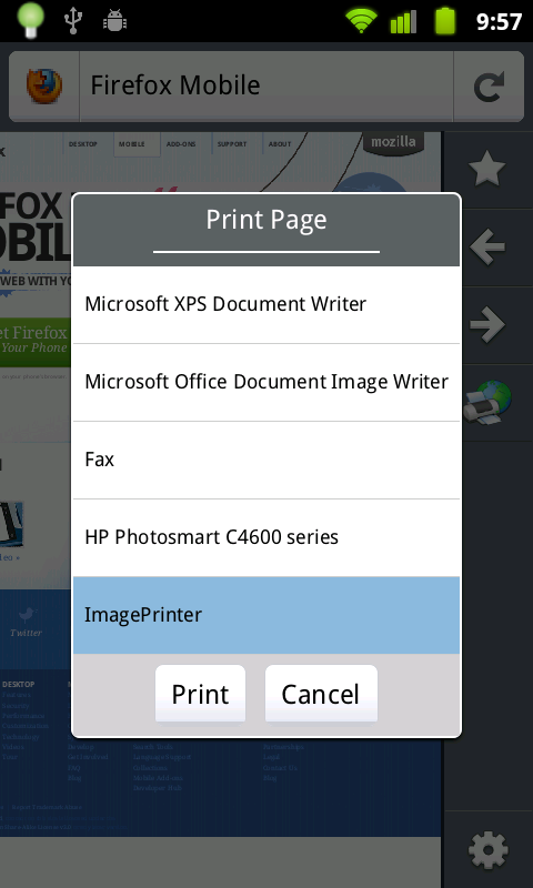 fennec-cloudprint-printer-selected